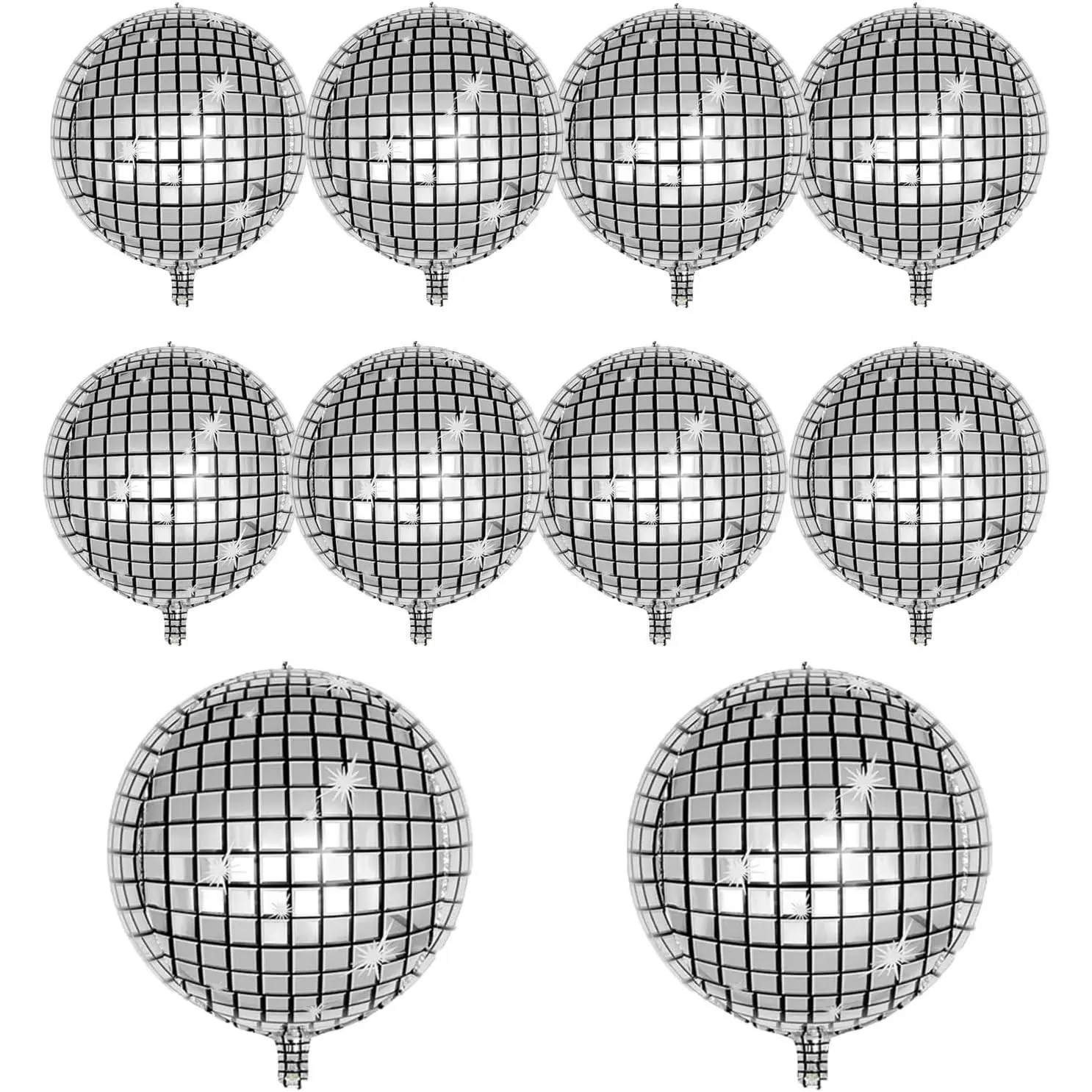 10 PCS Silver Disco Balloon 4D Round Balloon 70s 80s 90s Theme Disco Balloon Decorations Bachelorette Party Birthday Party SuppliesGift