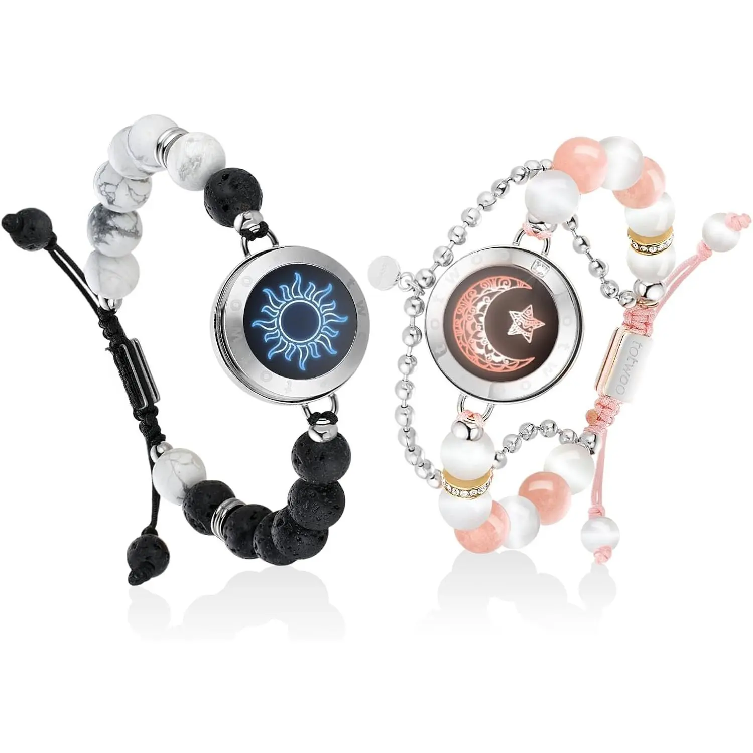 Long Distance  Bracelets for Couples,   for Love | Light up & Vibration  Stone Bracelet | Long Distance Relationship Gifts for Girlfriend  Pairing