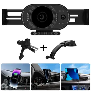 [Father's Day]15W Auto Clamp Wireless Car Charger Mount, 90° Rotatable Air Vent Phone Holder, Stable Car Charging Stand for 6-7.2" Phone & Under 18cm Tablet, Ideal Father's Day Gift