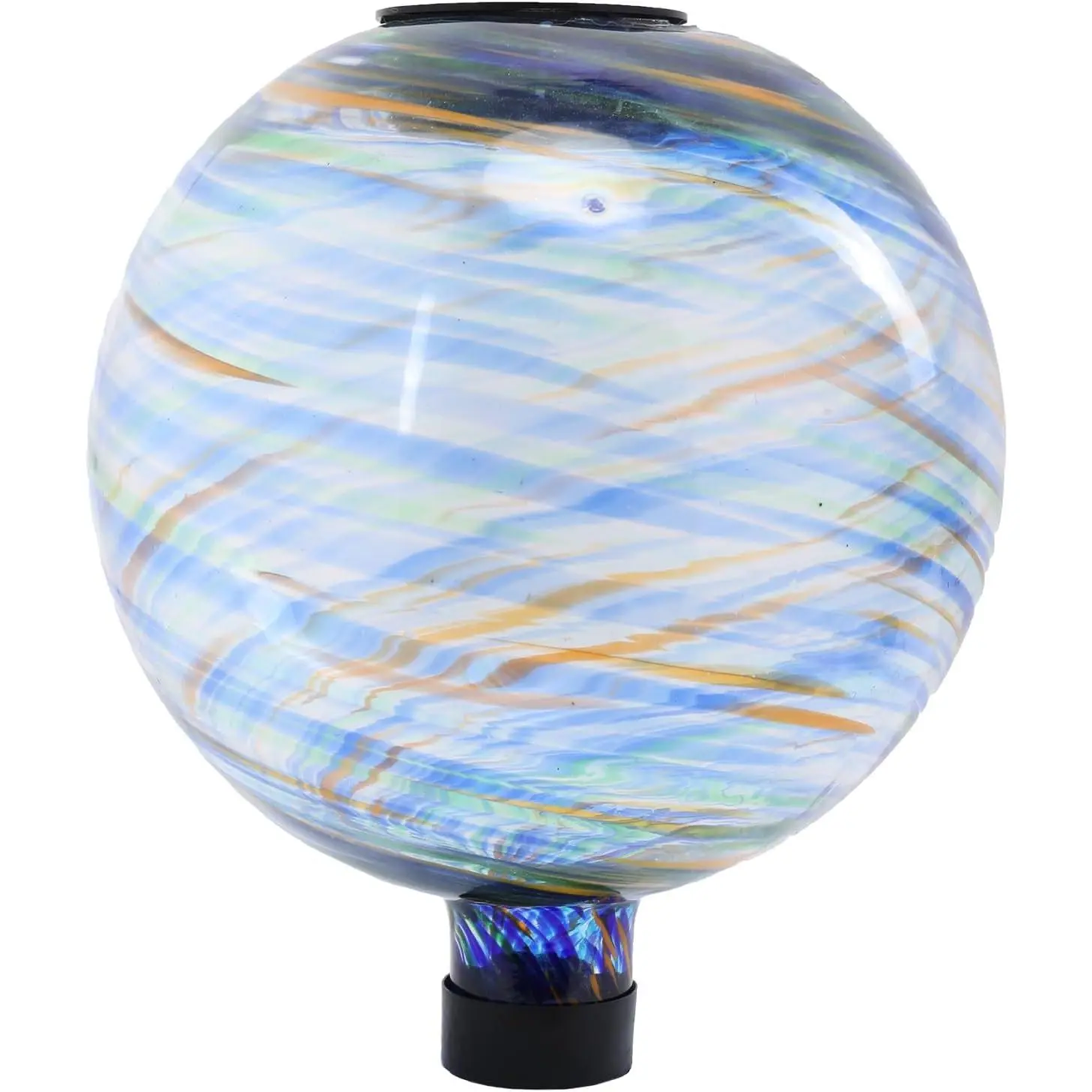 Solar Gazing Ball Glass Reflective Garden Globe Solar Orb Gazing Ball Ornament for Garden Yard Home Table Outdoor Decoration Navy Blue