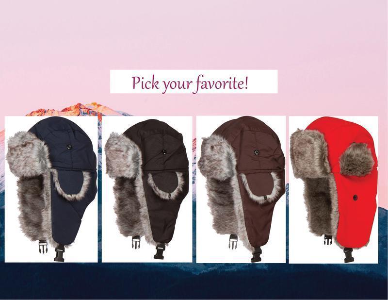 Russian Hats Aeropostale Faux Fur Reflective Aviator Trapper Hat Warm Windproof for Cold Weather Outdoor Snow Activities 13cm Height 19cm Width retro  winterwear  giveaway russian  hat