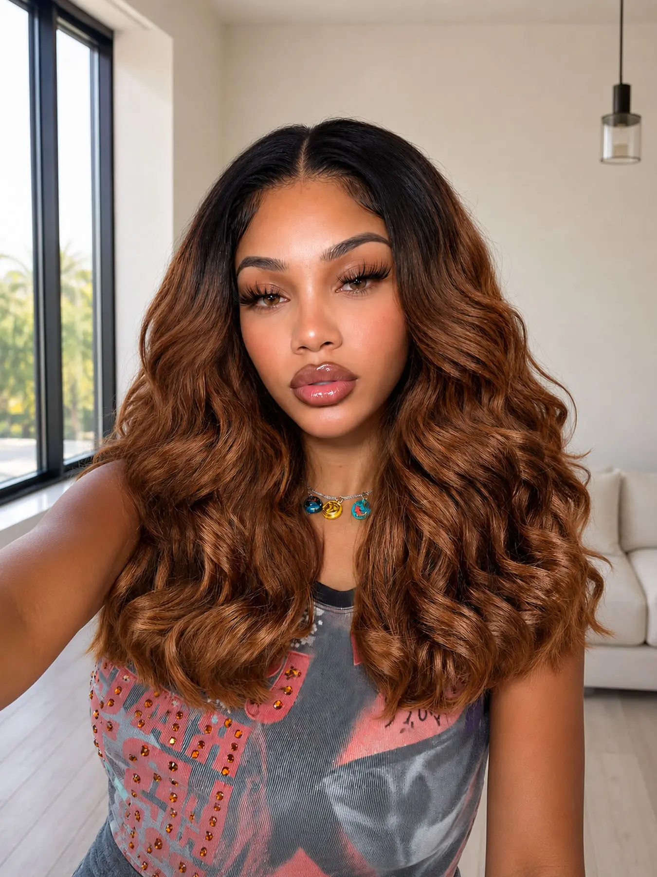 Curly V Part Yaki Half Wigs Glueless Upgrade U Part Wig Synthetic Glueless Wavy Wigs Party Daily Use Wear And Go
