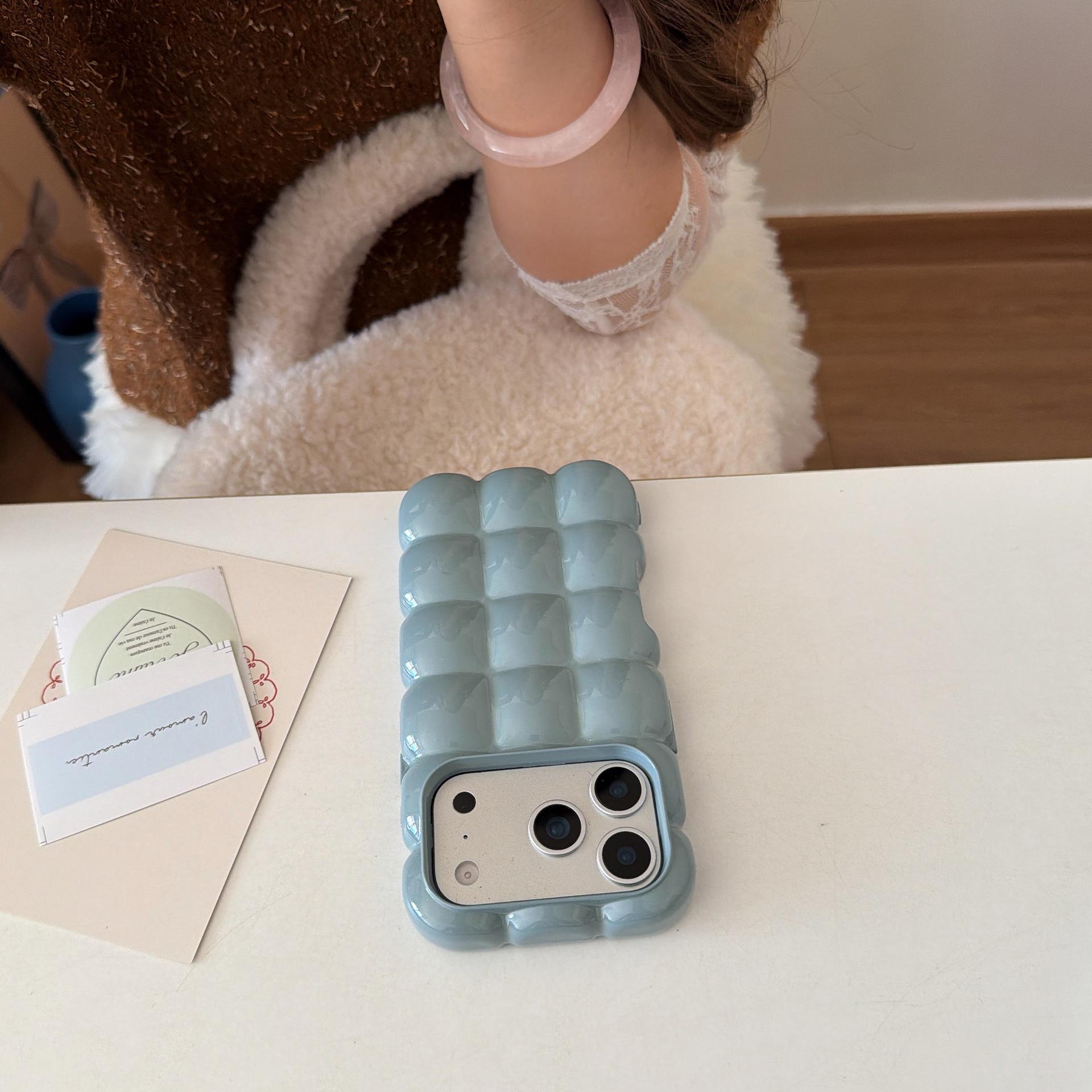 Minimalist Plated Solid Color Bubble Case for iPhone 17 Pro Max 16 15 14