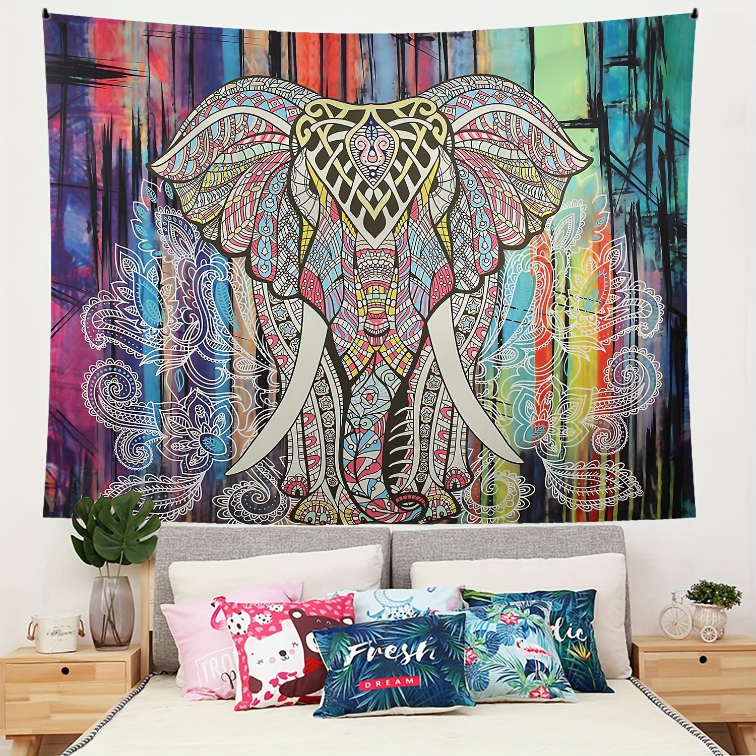 1pc Exotic Mandala Indian Elephant Canvas Tapestry, Ethnic Life Wall Rug Creative Religious Print Wall Decor, funny room tapestry durable man 1pc Exotic Mandala Indian Elephant Canvas Tapestry, Ethnic Life Wall Rug Creative Religious Print Wall Decor, funny room tapestry durable man