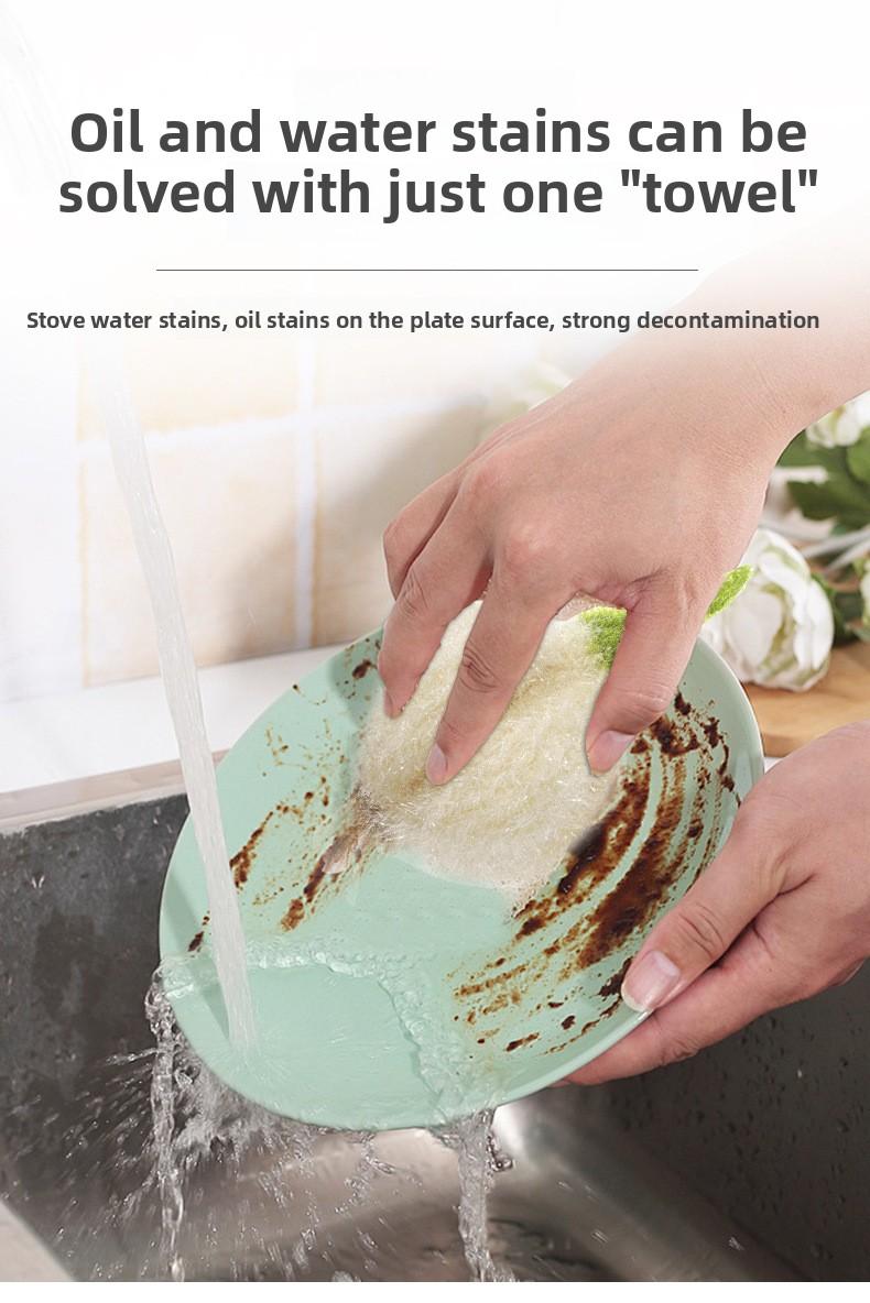 [1-3 pieces] Korean-style hand-woven garlic dishcloth, handmade non-greasy dishwashing cloth, bio-inspired vegetable cleaning cloth, cleaning cloth