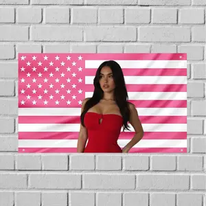 Madison Beer US Flag Pop Singer Wall Flag, Music Room Decor Bedroom Banner, Wall Tapestry