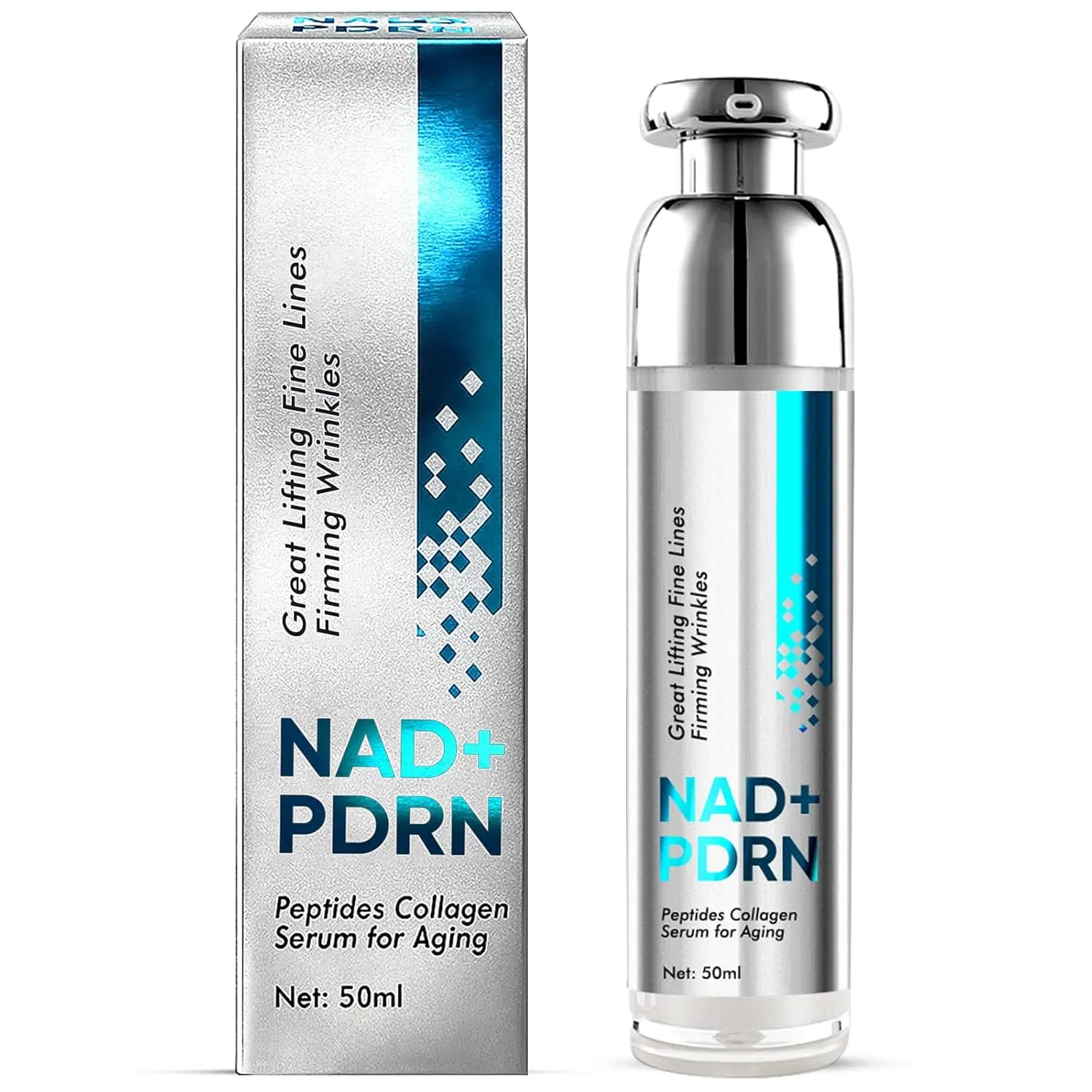 Anti-Aging Face Serum with PDRN, NAD+ & 50 Peptides, Collagen Treatment to Brighten & Renew, Hydrating for Dry, Mature Skin - 50ml