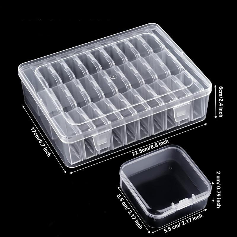 Clear Large Capacity Flip-Top Desktop Organizer - Divided Compartments Dust-Proof Multi-Purpose Plastic Storage Box