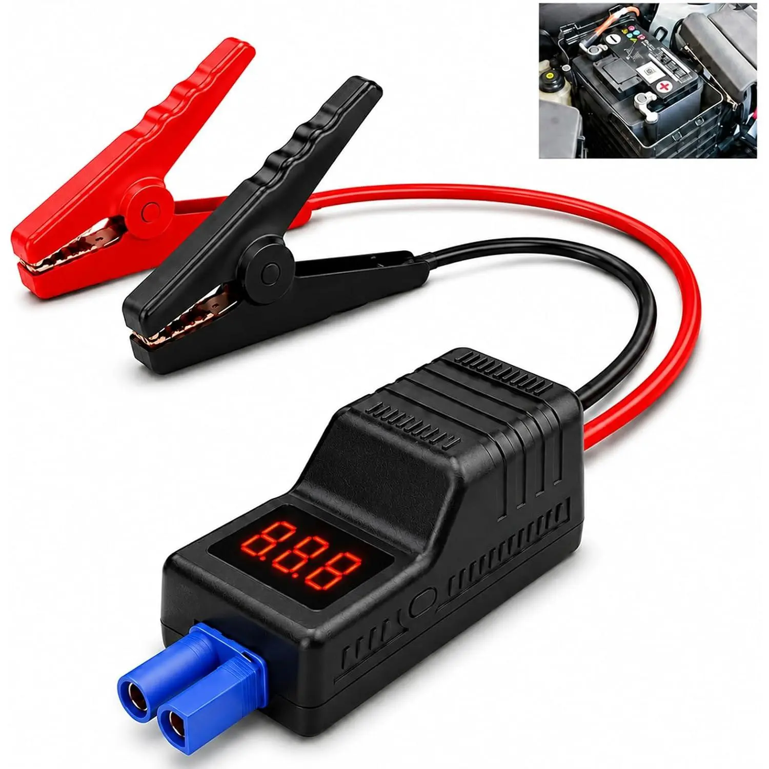 EC5 Jumper Cables with Intelligent LCD Screen, 1500A Copper Alloy Heavy-Duty Jump Starter Clamps, Plug-and-Play Automotive Booster Cables for 12V Cars and Other Brands