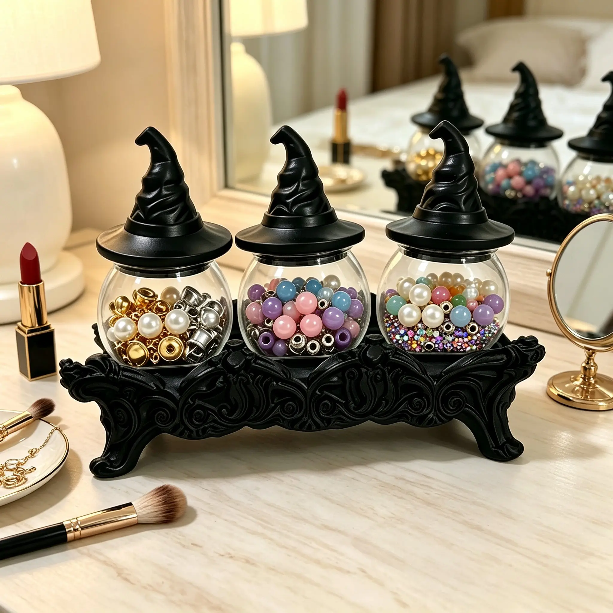 Witch Hat Spice Jar, Transparent Storage Container, Home Decor, Halloween Christmas Festival Decoration, Kitchen Accessory