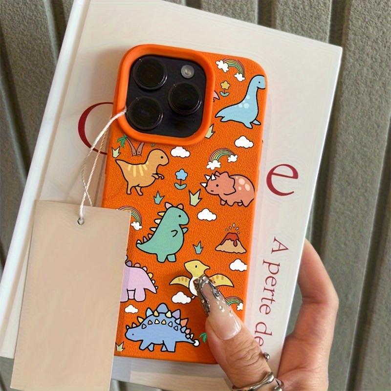A Multicolored Lychee Pattern Phone Case Featuring a Little Dinosaur, Compatible with Apple Iphone 6/7/8/X/Xs/Xr/Xs Max/11/12/13/14/15/16/17 Pro Max