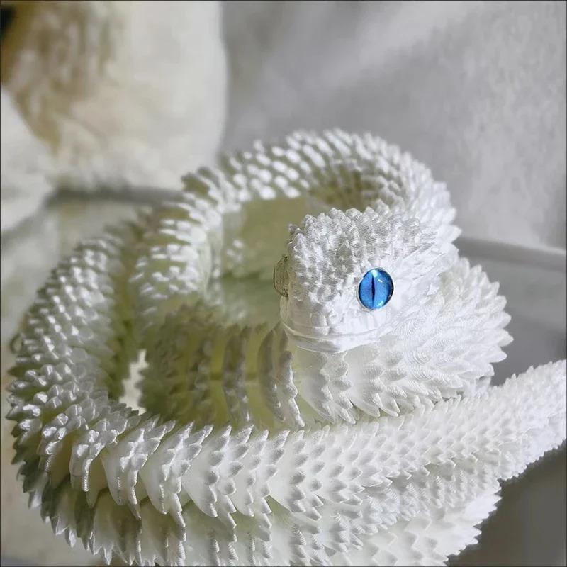 3D Printed Snake Movable Joint Fidget Toy Figurine Simulation Snake Office Desktop Ornament 2026 New Year Gifts Crafts Gift