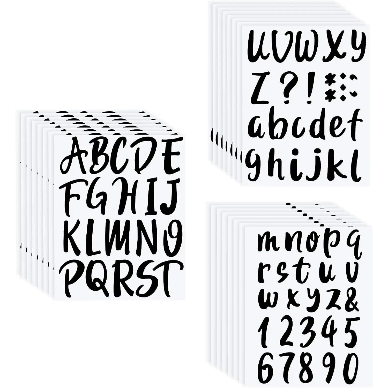 576 Pcs 8 Sheets 3 Inch Black Vinyl Alphabet Number Letter Stickers Decals - Back to School Supplies for Water Bottles Cups Mailbox Scrapbooking Bulletin Board Classroom DecorGift