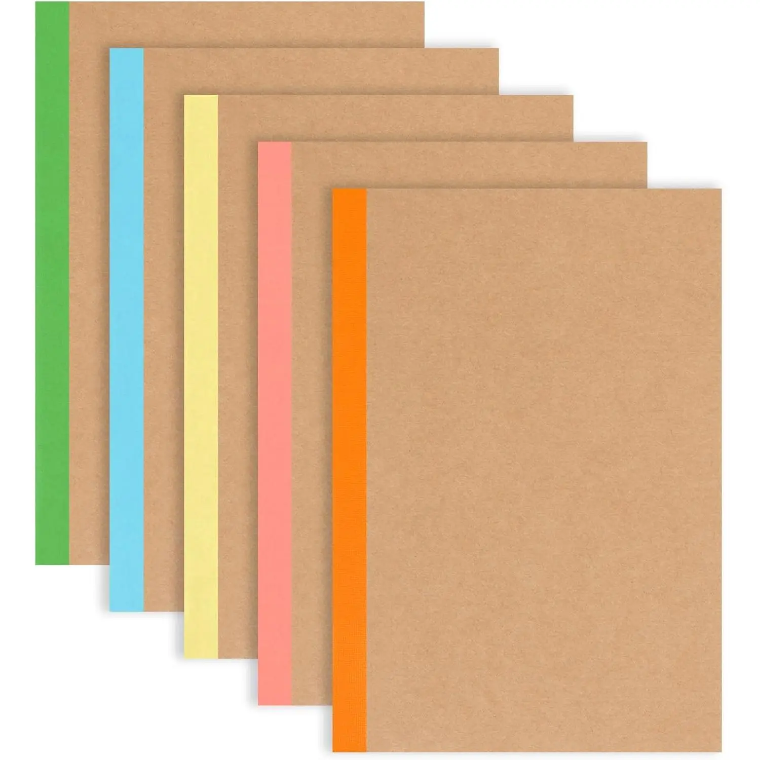 5 count A5 Composition Notebook Journals,  Lined Notebooks Bulk, 5 Colors 60 Pages for Journaling, Writing, School, Office,