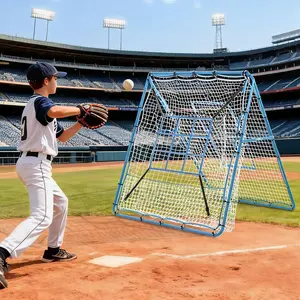 9 Hole Batting Target, Adjustable Angle Pitch Back Trainer, Baseball Pitching Rebounder Net, Backyard Training Net for Softball and Baseball Practice