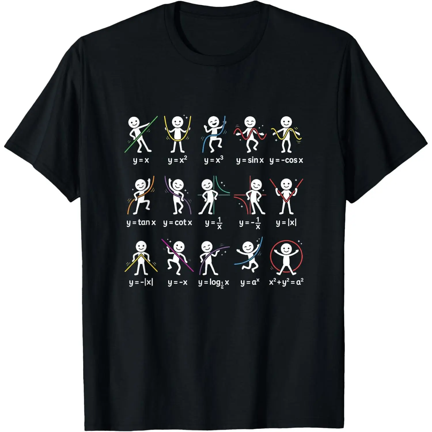 Funny Math Joke Stick-Figure Functions Humor T-Shirt
