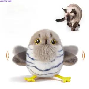 Interactive Flapping Bird Cat Toy – Chirping Rechargeable Catnip Toy for Indoor Cats, Touch Activated Plush Bird Toy for Exercise, Hunting Play, Enrichment & Kitten Training