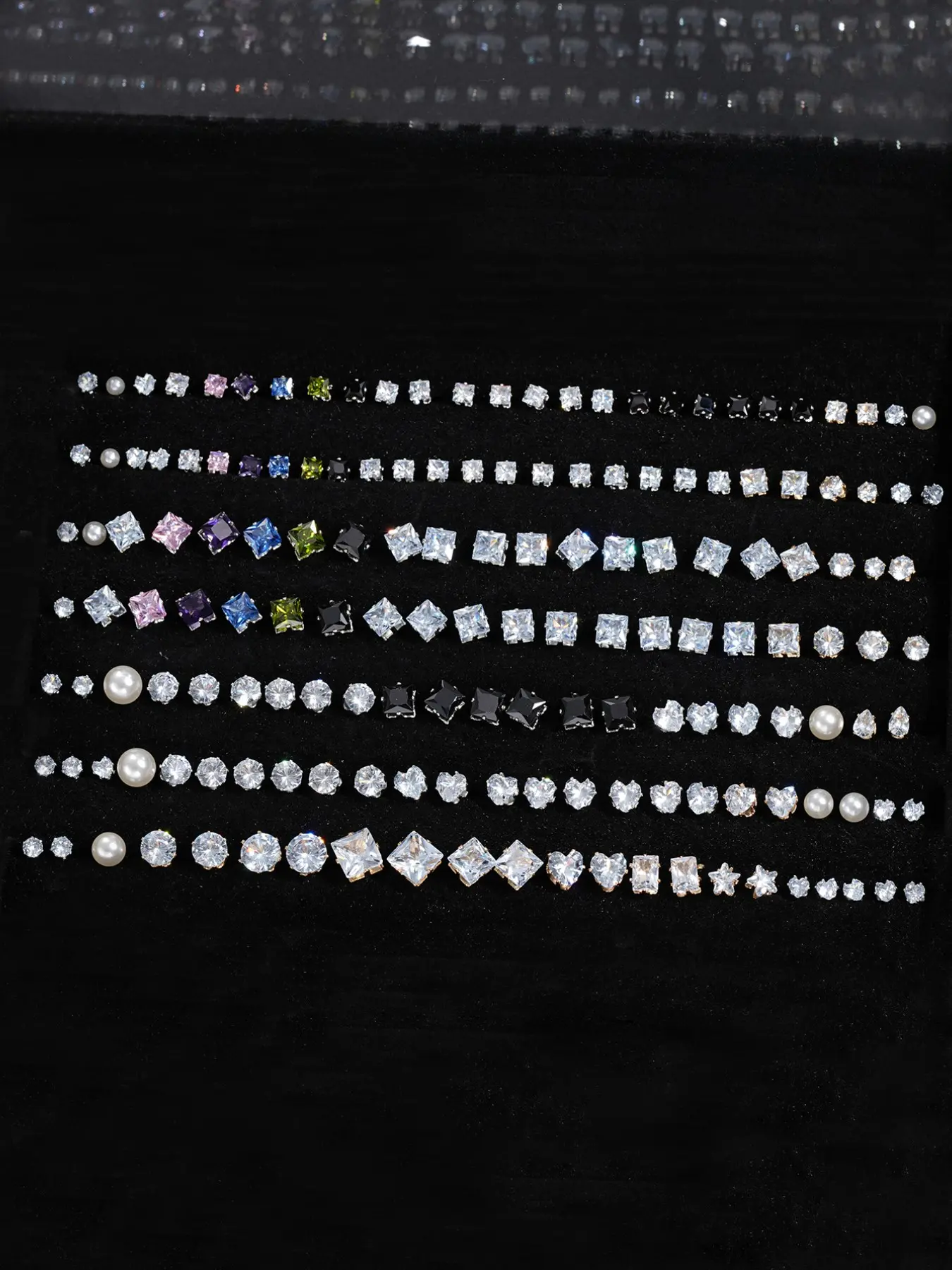 Simple Elegant Artificial Zircon Stud Earrings, Geometric Heart Star Square Earrings, Fashion Jewelry Accessories for Women & Men, Trendy All-match & Exquisite Jewelry for Birthday Gift