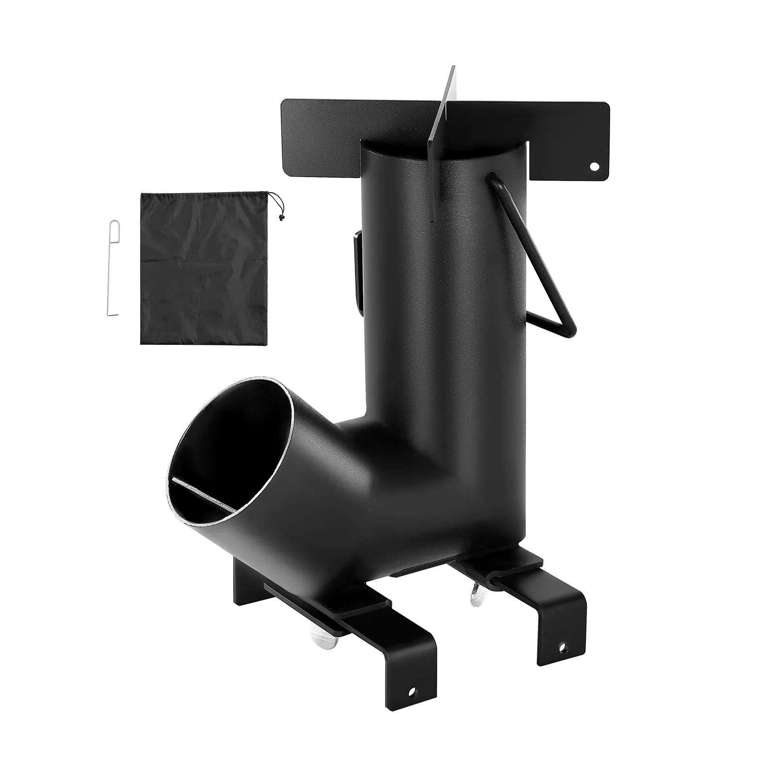 Camping Rocket Stove, Wood Burning Portable Rocket Stove with Carrying Bag for Backpacking, Cooks & Heats with Real Flame, Wood Compatible, Versatile for Any Outdoor Occasion