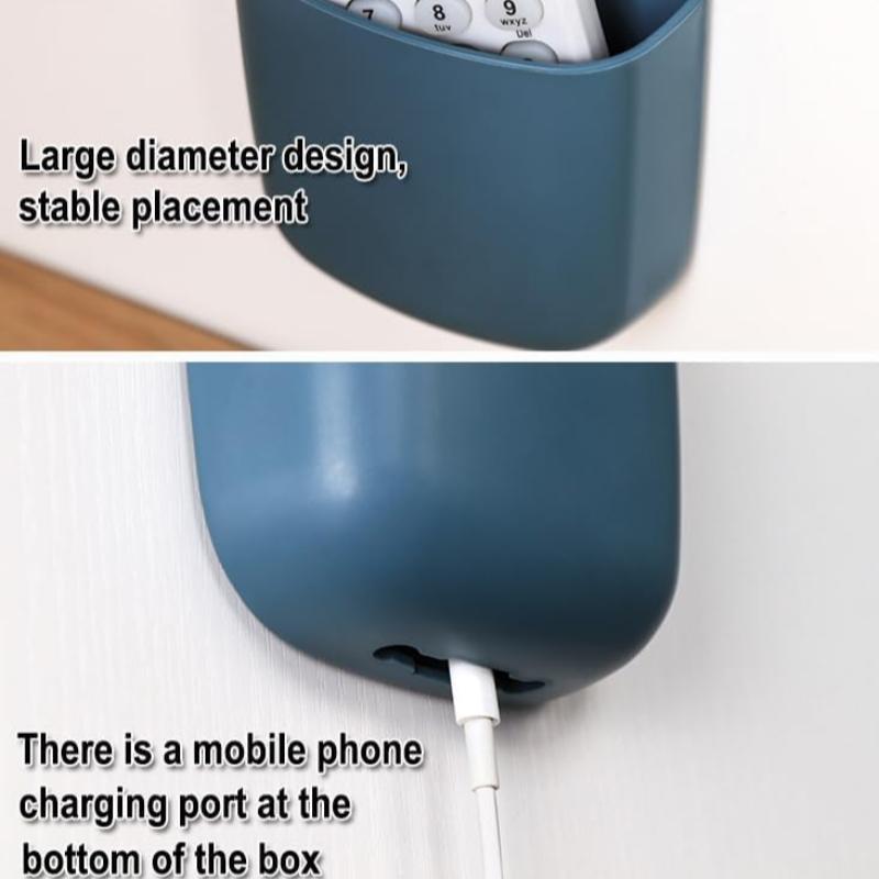 Handy, Versatile Wall-Mounted Storage Organizer - Adhesive Plastic Box for Phones, Remote Controls & More - Perfect for Home Organization, Storage Racks, Cell Phone Holder