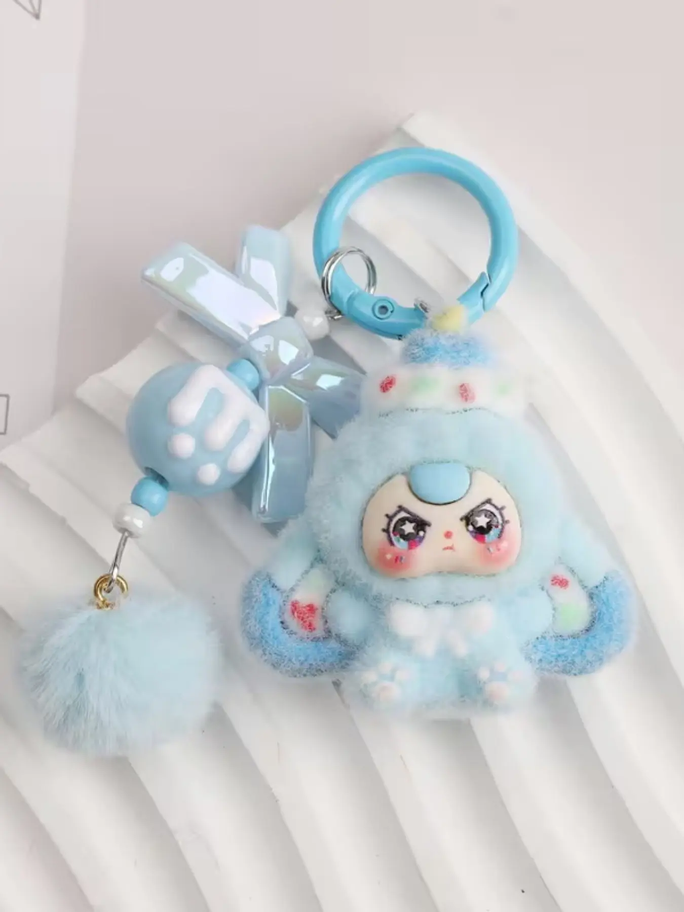 Cute Heart Keychain, Soft Adorable Girl Style, Bow Pom-Pom Bead Pendant, Backpack Car Key Holder, Student Gift, Friend Present, Cute Keychains For Car Keys, Heart Design Keychain