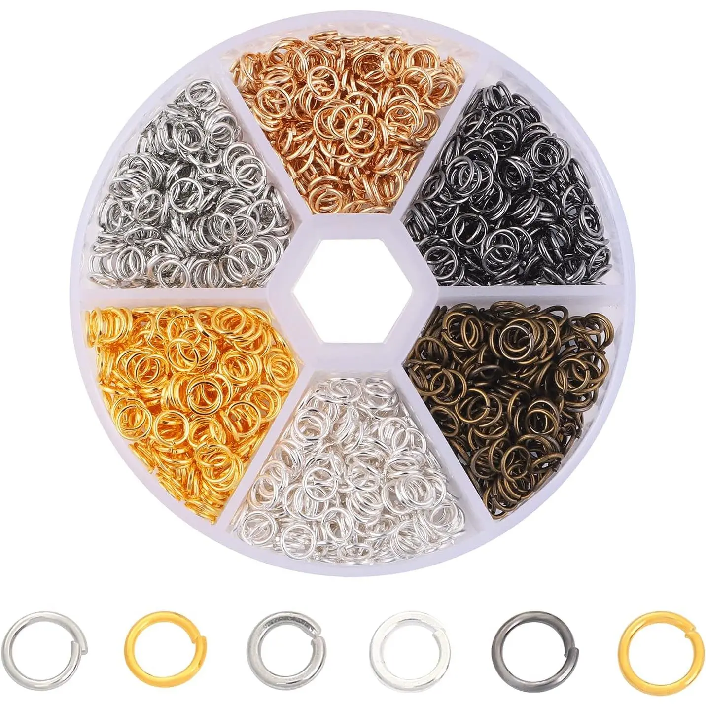 1200 count  6 Colors Jump Rings  Making Supplies Open Jump Rings 5mm(0.2 inch) 21 Gauge Jump Ring for DIY Bracelet Earrings Necklace  Findings Connectors O Rings Jumprings