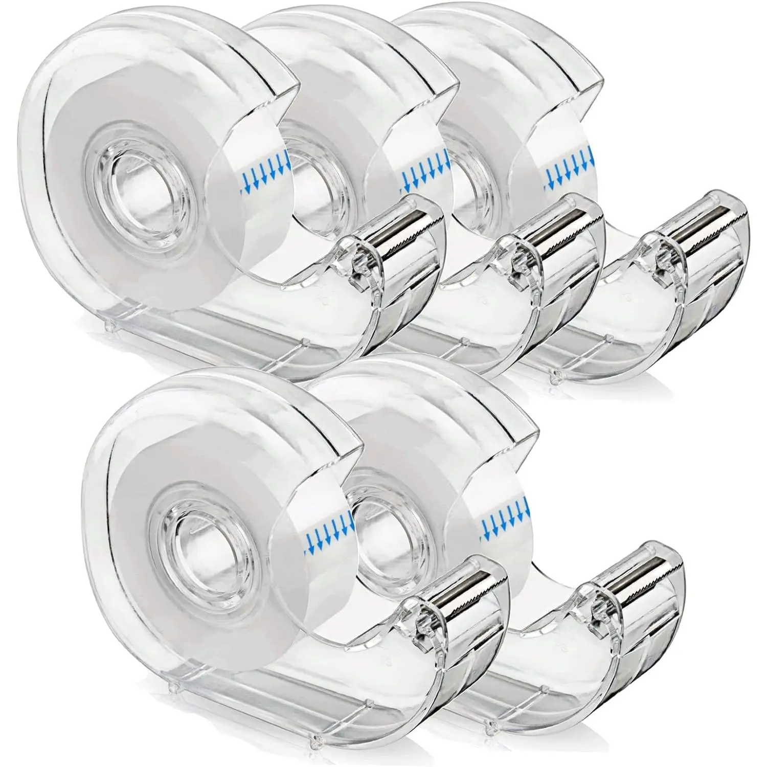 Transparent Tape,Clear Tape for Office,,School,5 Dispensered Rolls,0.7 x 1300 Inch
