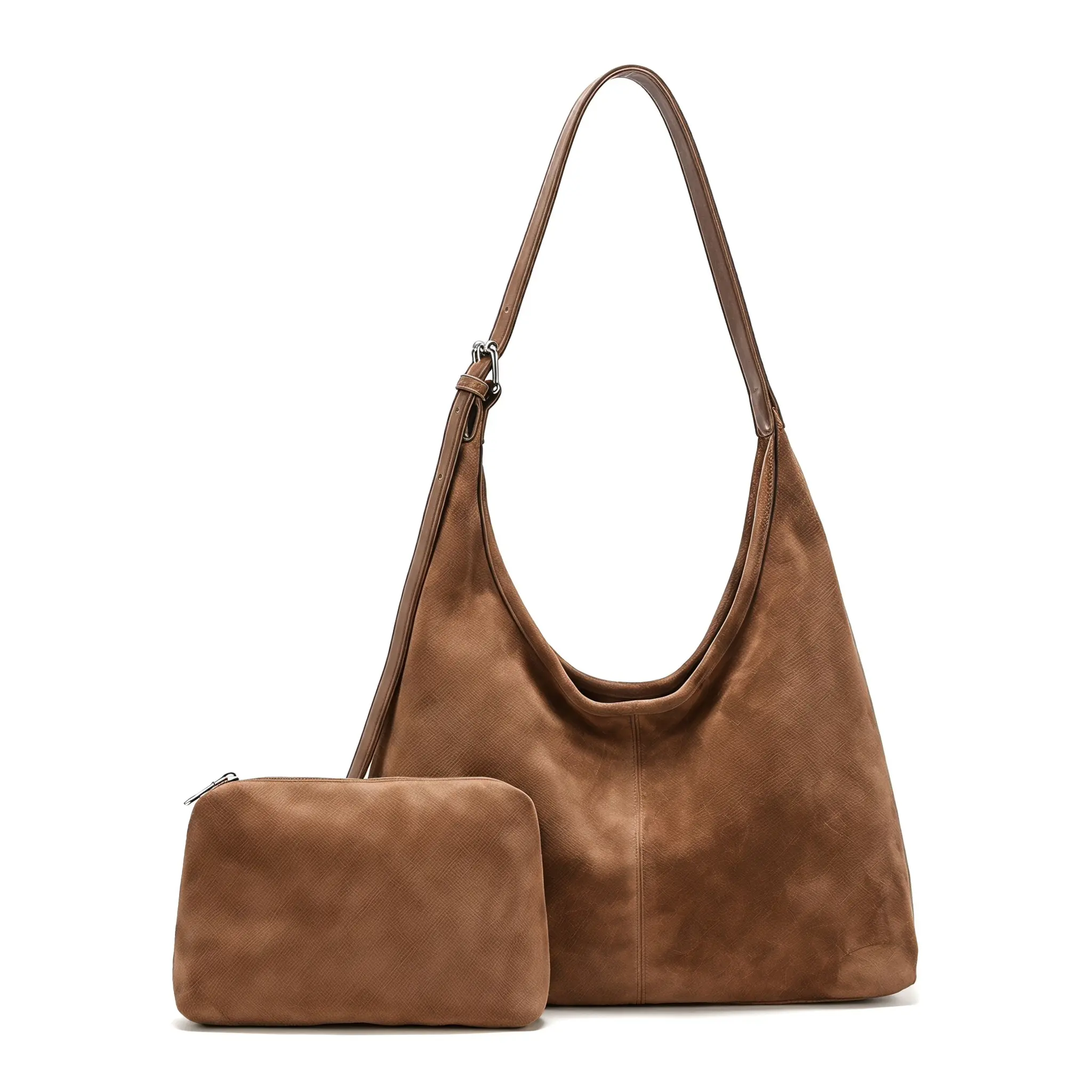 Suede Commuter Tote Bag for Women, Korean Style Minimalist Shoulder Bag with Zipper Closure and Large Capacity, Commuter Style, Work Bag