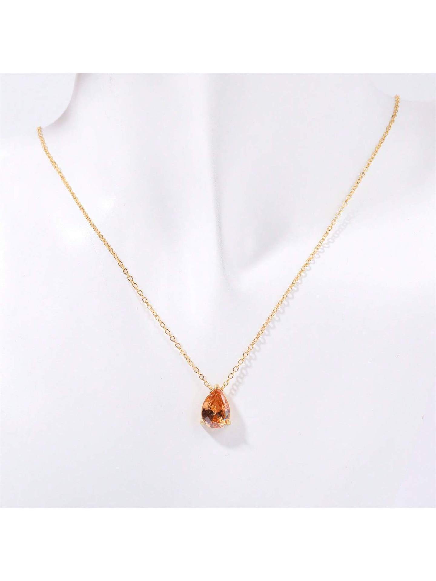 December Birthstone Water Drop Zircon Pendant Necklace Best Gift for Mom Girlfriend