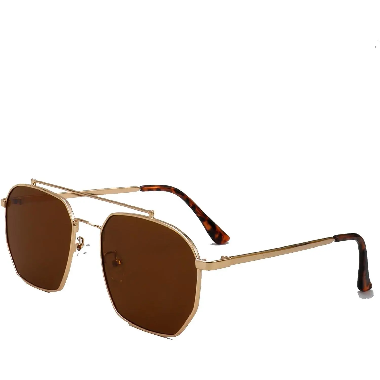 Square Aviator Sunglasses for Men Women, Retro  Sunglasses  Classic Large Metal Sun Glasses