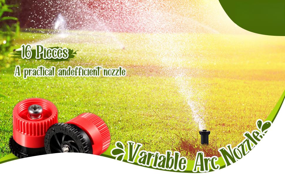 16 Pcs Variable Arc Nozzle Radius High Efficiency Replacement Pop up Sprinkler Heads Compatible with Rainbird, Hunter, Orbit Pop-up Sprinklers(Blue,6 Van)