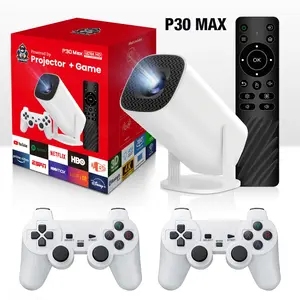 P30max Mini Projector with Games, Wifi6 Connectivity, Trangle Correction, Dual Game Controllers, Play at Home, No Need for Arcade Hall