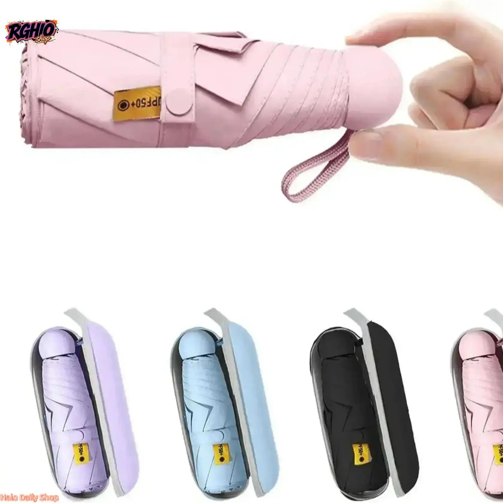 Slim Mini Portable Umbrella With Storage Case, Sturdy Windproof Frame With UV‑Shielding, Space‑Saving All‑Weather Gear for Bag Storage, Daily Commute and Casual Travel‑Outdoor Occasions