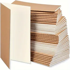 12pcs Pocket Kraft Notebook Bulk Small Mini Notebook Travel Journals for Students School Office Writing Class Projects, 5.12 X 3.54 Inches Steno Pad Keep a Diary(Brown Cover, Unlined Blank)