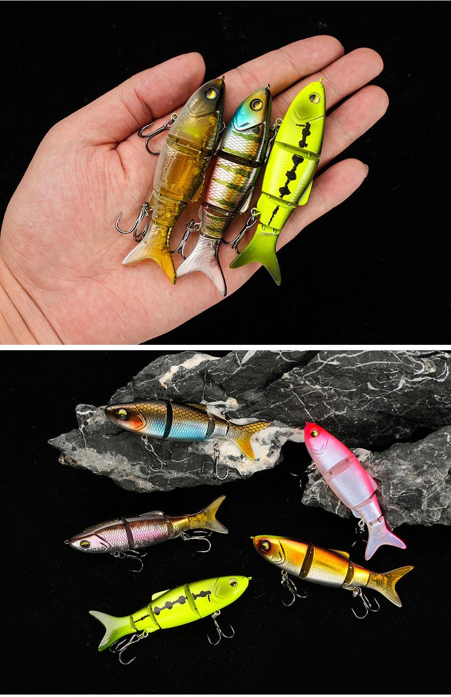 New cross-border model 9cm/12g sinking multi-section artificial fish bait for bass, snakehead, blackfish, military fish, multi-section minnow
