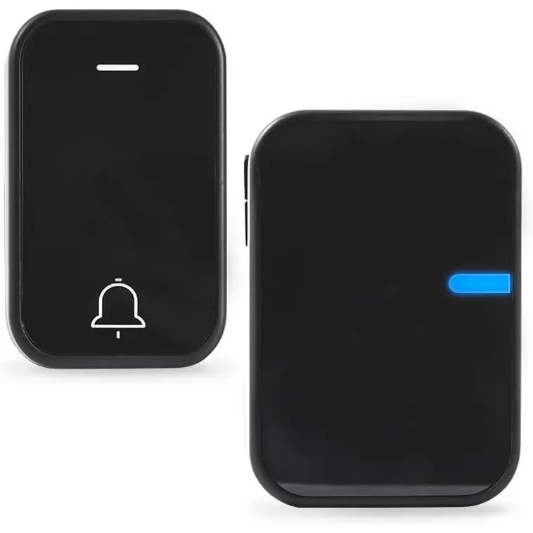Battery-Free Wireless Doorbell,No Batteries Needed,Easy Installation,600 FT Range, 38 Chimes, Adjustable Volume,Waterproof for Classroom,Home,Office,Villa (Black)