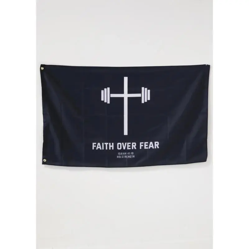 Faith Over Fear Wall Hanging Banner, Home Decor Supplies, Sentimental Boyfriend Gifts Ideas, Valentine's Day Men's Room & Bedroom Decor Backdrop