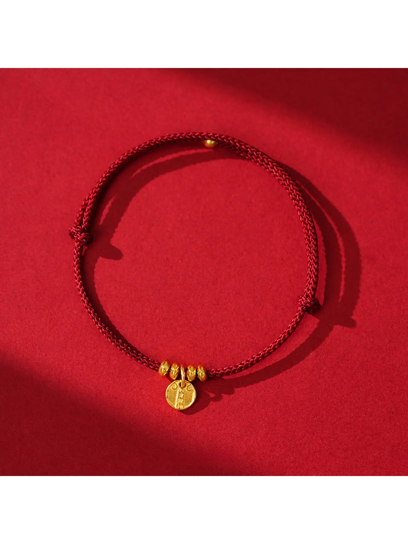 8-Fortune Sand Gold Auspicious Bracelet Women's Lunar New Year Red String Unique New Year Gift Jewelry