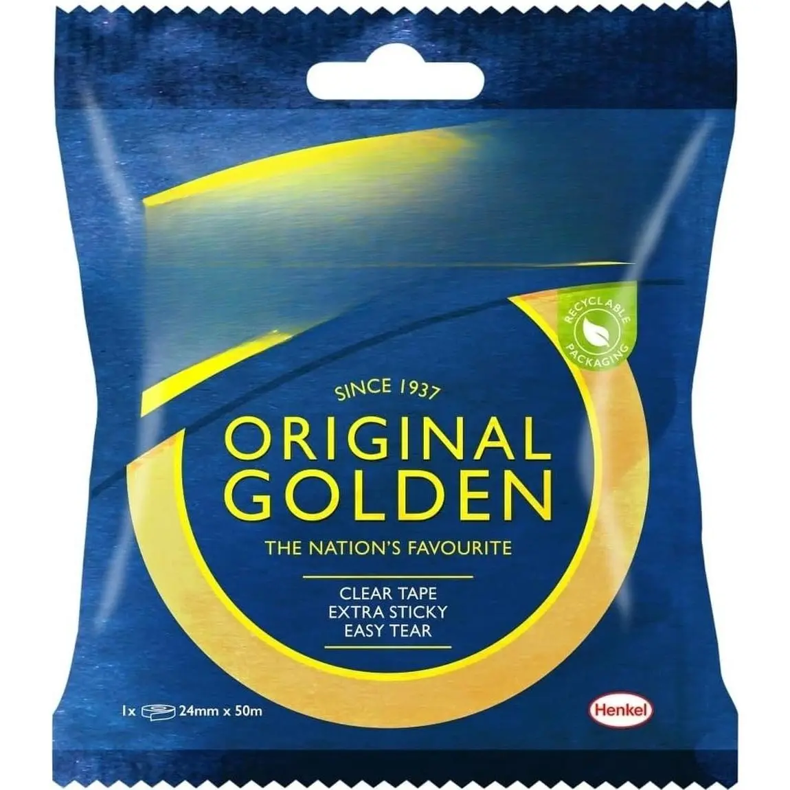 Golden, Multi-Purpose Clear Tape for Household Objects, Clear Packing Tape for Sticking Envelopes or Cards, Easy to Use Packaging Tape, 24 mm x 50 m |  Zero Plastic Tape, Ideal for Wrapping, Envelopes, Cards and Household Use, Easy to Use