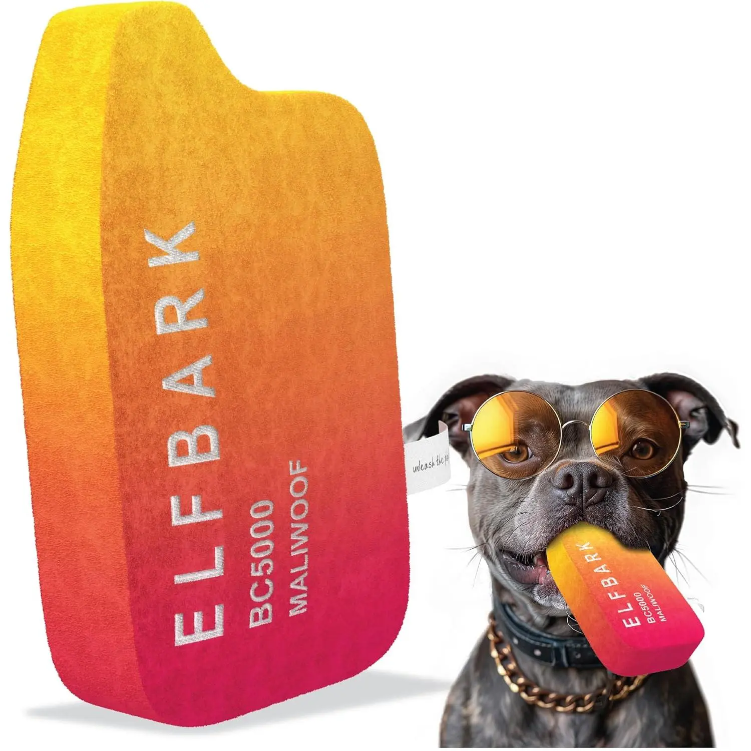 Puff Parody   – Funny Squeaky  Toys for Interactive Play and  – Durable, Easy to Clean, Birthday Gifts for Small, Medium and Large Dogs - Peach