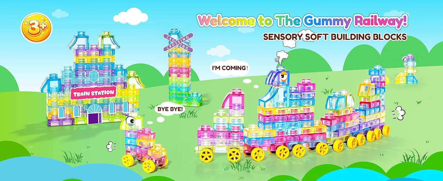 Soft Jelly Blocks, Squishy Multi-color Stacking Jelly Building Blocks Toy Set, Non-toxic Sensory Tactile Play Toy, Safe, Squishy, Squeezable & Stretchable Fun, Puzzle Blocks for Kids Early Learning, Preschool STEM Creative Construction, Age 2+ Soft Jelly Blocks, Squishy Multi-color Stacking Jelly Building Blocks Toy Set, Non-toxic Sensory Tactile Play Toy, Safe, Squishy, Squeezable & Stretchable Fun, Puzzle Blocks for Kids Early Learning, Preschool STEM Creative Construction, Age 2+