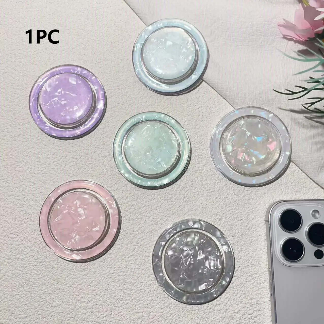 High Aesthetic Shell Pattern Magsafe Magnetic Cellphone Smartphone Stand, Magnetic Phone Mount, Colorful Shell Paper Design, Stable Grip, Suitable for All Magsafe Cases, Ideal Gift