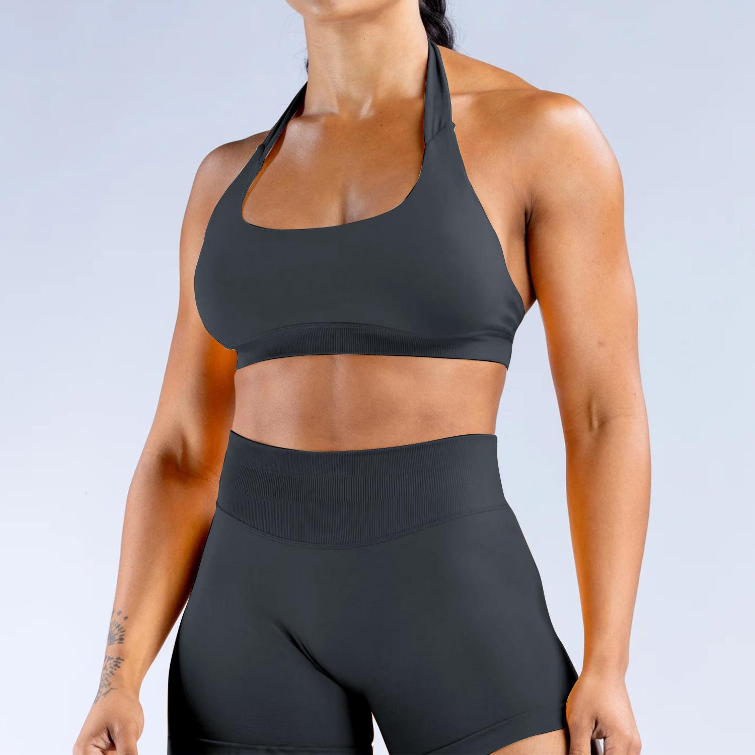 Women's Quick Dry High Waisted Yoga Pants Set Sports Bra With Adjustable Straps & Padded Cups, Macaron Color Activewear 2 Piece Women's Quick Dry High Waisted Yoga Pants Set Sports Bra With Adjustable Straps & Padded Cups, Macaron Color Activewear 2 Piece