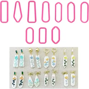 Polymer Clay Cutters, 10 count Clay Sculpting Tools Polymer Clay Earrings Cutters Kit  Clay Cutters Tools Sculpting Polymer Clay Molds Dangle Shape Clay Cutters for Polymer Clay  Making