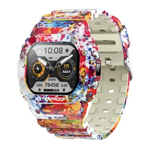 Unisex Smartwatch with 1.75-Inch Screen, IP68 Waterproof, Bluetooth-compatible Connectivity, Pedometer, Step Counter, Calorie Tracker, LED Flashlight, Compass, Multiple Sport Modes, Fitness Tracker Smartwatch