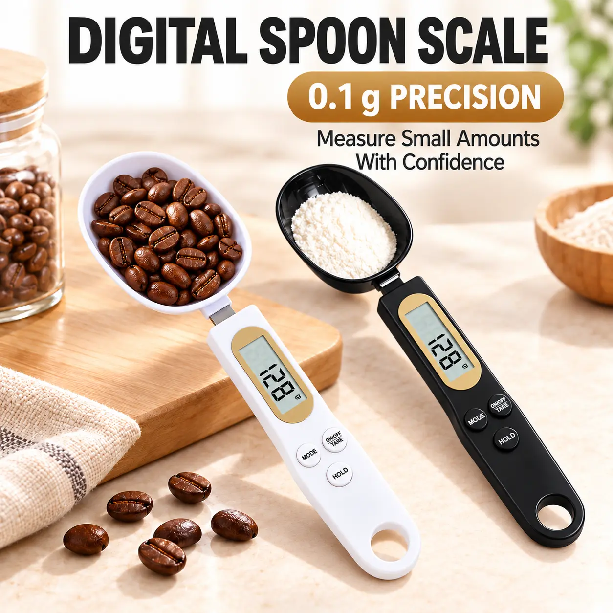 High Precision Kitchen Scale Spoon or Electronic Scale, Creative Digital Display Measuring Spoon, Compact Kitchen Scale for Cooking Baking, Food Measuring Tool-YY1
