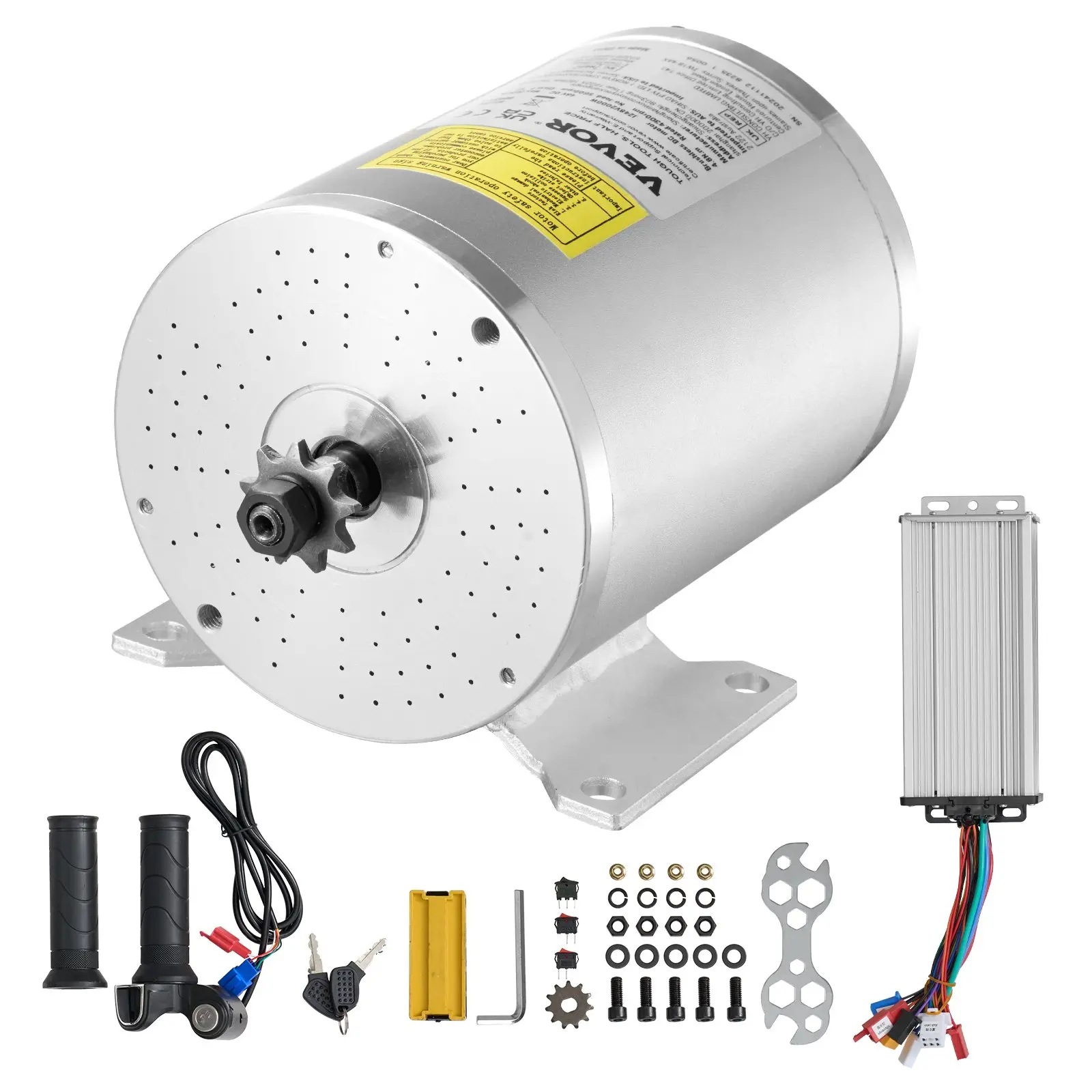 【DealsForYouDays】VEVOR 2000W Electric Brushless DC Motor Kit - 48V 4300rpm Motor with Upgraded Speed Controller and Throttle Grip Kit for Go Karts E-Bike Motorcycle Scooter DIY
