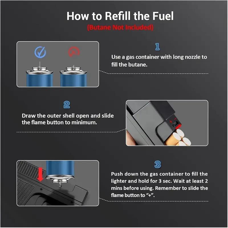 Outdoor Creative Lighter, Protable Windproof  Lighter, Fun Lighter, Adjustable Flame Lighter, Suitable for Camping, Barbecue, Kitchen Baking (Without Butane Gas)