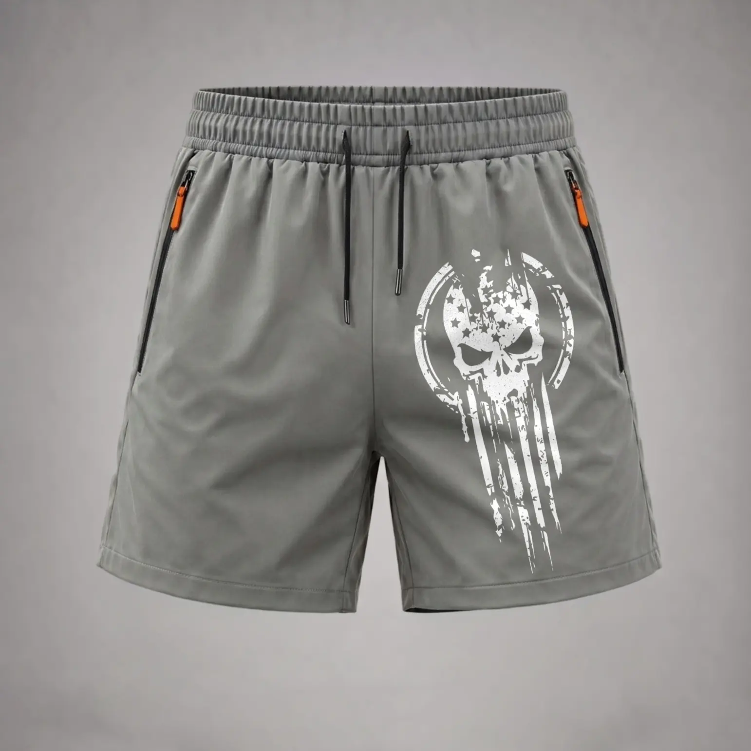 Men’s Skull Graphic Print Shorts, Bold Streetwear Style, Eye-Catching Skull Design, Summer Beach & Gym Wear, Elastic Waist, Trendy Urban Outfit, Perfect for TikTok Viral Fashion, Showcasing Fierce Statement Skull Print