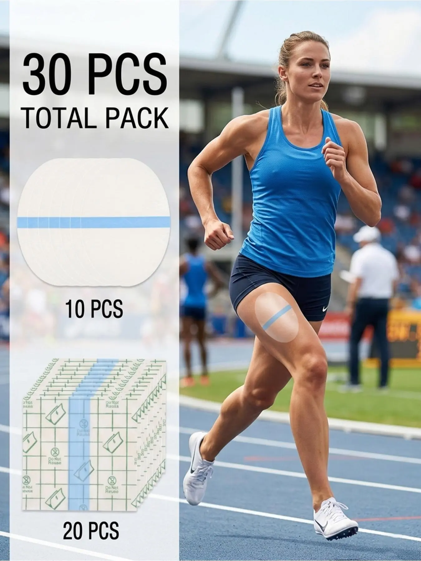 Anti-Chafe Skin Pads Set of 30, Comfortable Self-Adhesive Patches for Thighs, Arms, Sports & Daily Use, Discreet Clear Body Care Stickers for Friction Relie